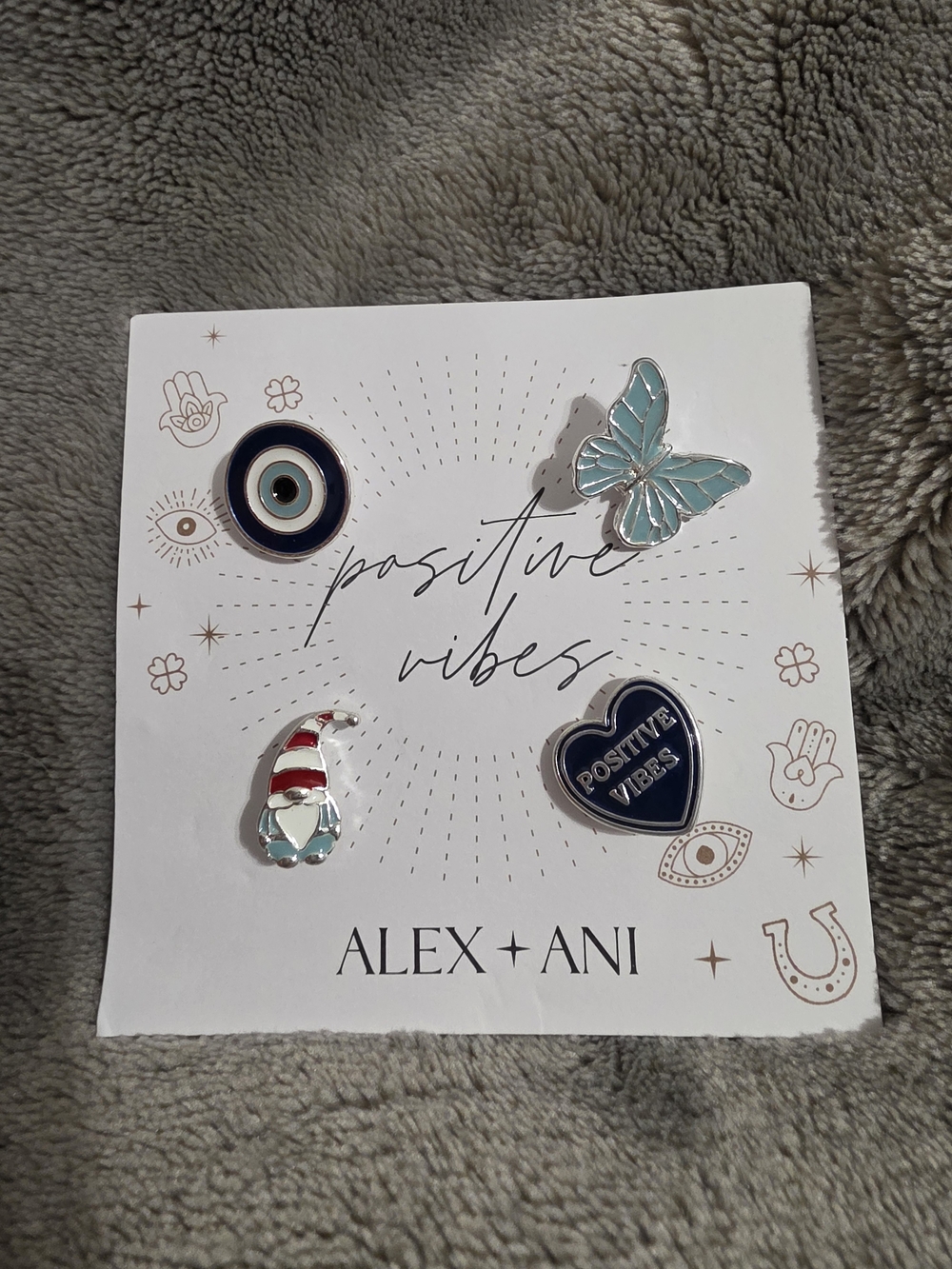 Alex and Ani Silver Pin Back Set